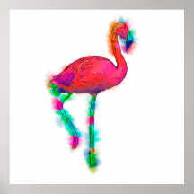 Anpassningsbarna abstrakt Flamingo Step Poster
