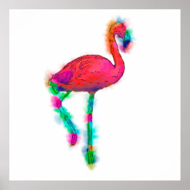 Anpassningsbarna abstrakt Flamingo Step Poster