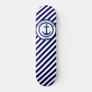 Anpassningsbarna Anchor Frimärke och Diagonal Rand Mini Skateboard Bräda 18,5 Cm