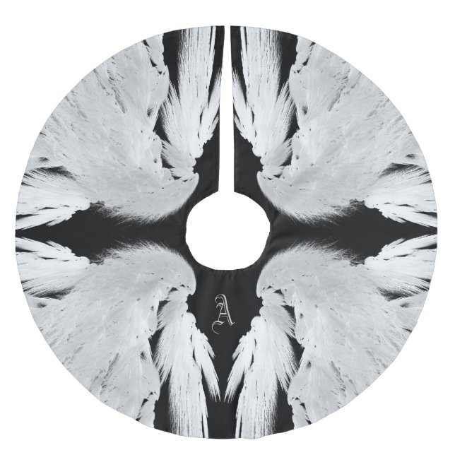 ANPASSNINGSBARNA ANGEL VINGAR Grått Touched Feathe Julgransmatta Borstad Polyester (Framsidan)