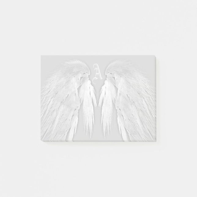 ANPASSNINGSBARNA ANGEL VINGAR Grått Touched Feathe Post-it Block (Framsida)