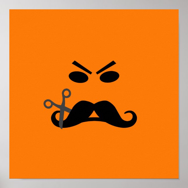 anpassningsbarna arg Mustache poster (Framsidan)