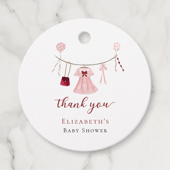 Anpassningsbarna Baby Shower Valentine Gåvor Etiketter (Framsida)