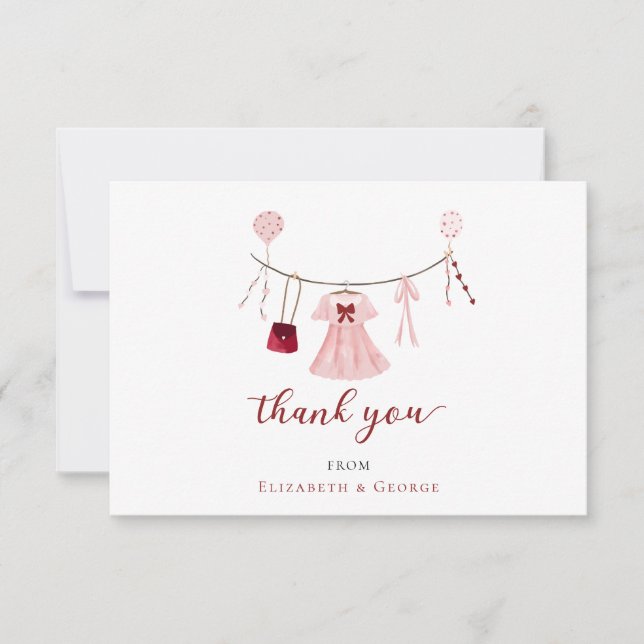 Anpassningsbarna Baby Shower Valentine Tack Kort (Framsida)