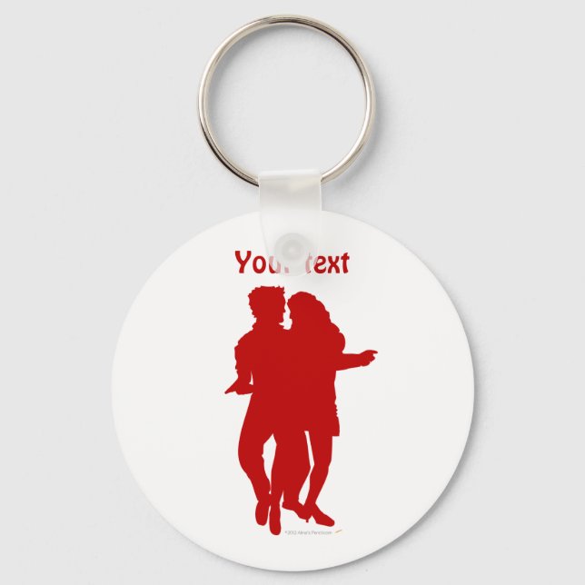 Anpassningsbarna Bachata Latin Dancers Silhouette Nyckelring (Framsida)