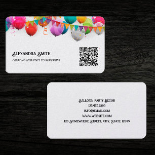 Anpassningsbarna Balloon Party Decor QR Visitkort