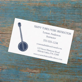 Anpassningsbarna Banjo Instructor Teacher Bluegräm Visitkort