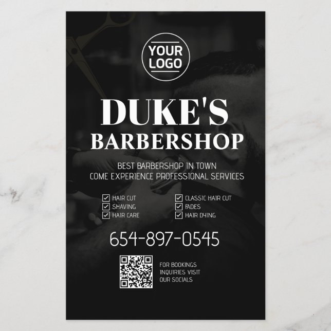 Anpassningsbarna Barbershop Services Flygblad (Framsidan)