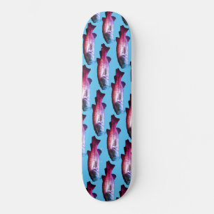 Anpassningsbarna Bass Fish Bright Blue Boys Mini Skateboard Bräda 18,5 Cm