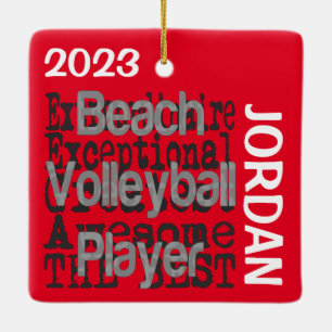 Anpassningsbarna Beach Volleyball Player Extraordi Julgransprydnad Keramik