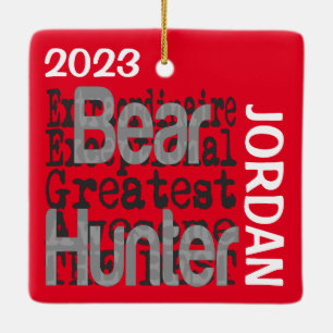 Anpassningsbarna Bear Hunter Extraordinaire Julgransprydnad Keramik