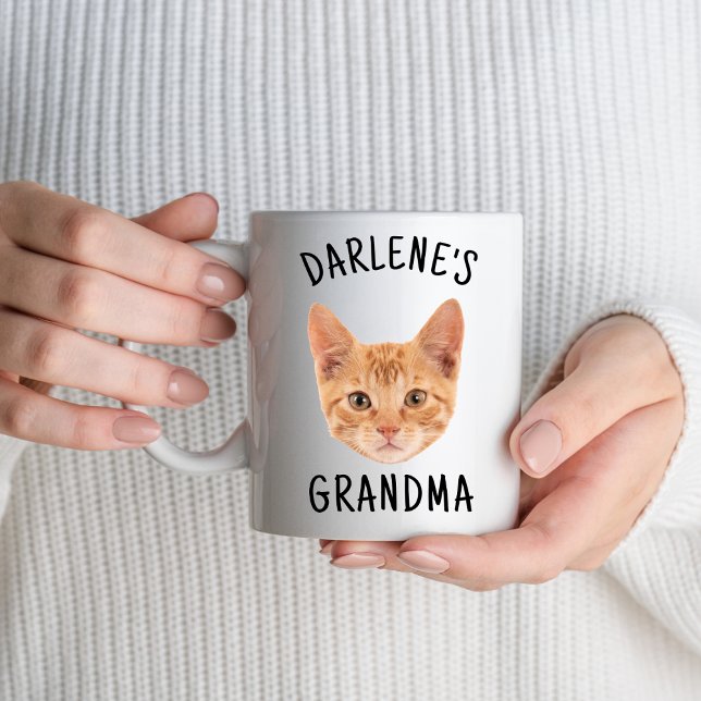 Anpassningsbarna "Best Cat Grandma Gifts" Cat Head Mugg (Skapare uppladdad)