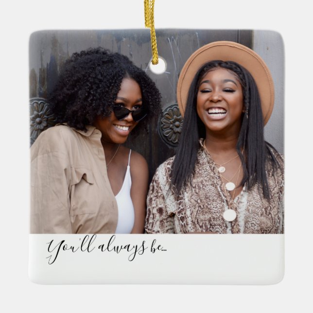 Anpassningsbarna Best Friends Vänskap Sisters Julgransprydnad Keramik (Framsida)