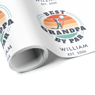 Anpassningsbarna Best Grandpa Retrött Golfing Papp Presentpapper
