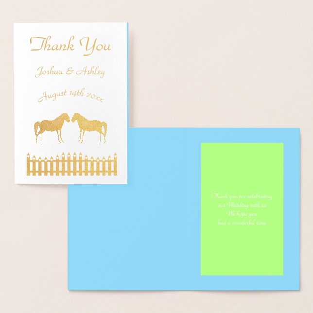 Anpassningsbarna Bevackra White Bröllop Horses Folierat Kort (Display)