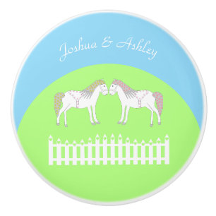 Anpassningsbarna Bevackra White Bröllop Horses Knopp