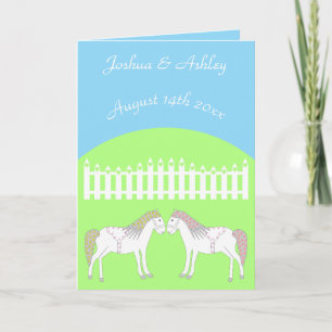Anpassningsbarna Bevackra White Bröllop Horses Kort