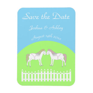 Anpassningsbarna Bevackra White Bröllop Horses Magnet