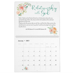 Anpassningsbarna Bible Verse Prayer Blommigt Kalender