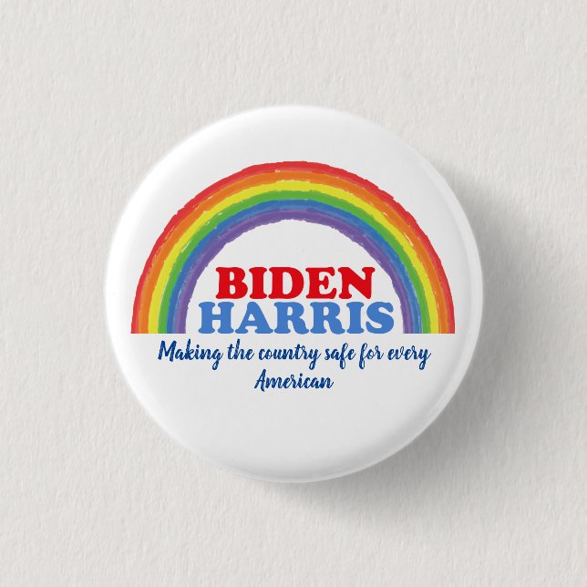 Anpassningsbarna Biden Harris Rainbow Inspirationa Knapp (Framsida)