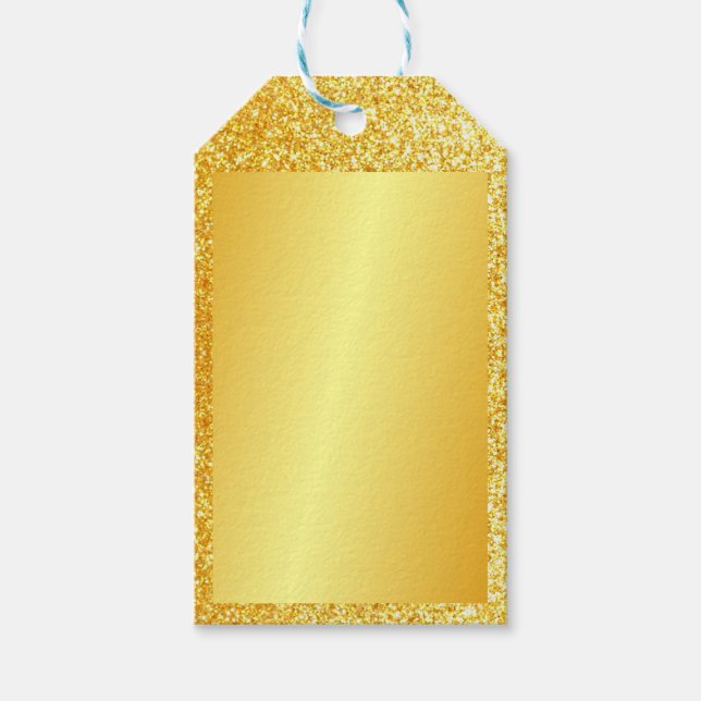 Anpassningsbarna Blank mall för Faux Guld Glitter- Presentetikett (Framsidan)