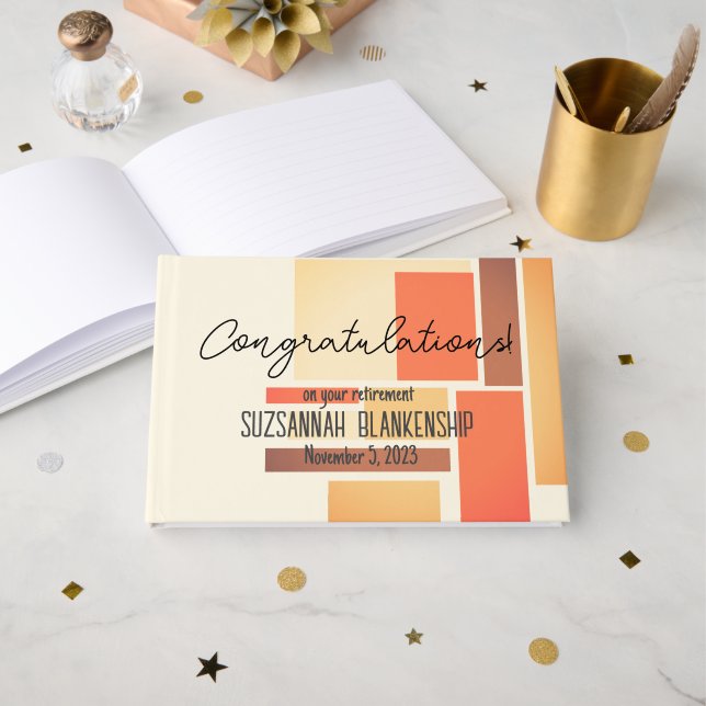 Anpassningsbarna Blockera Abstrakt för Orange i Ly Gästböcker (Framsida öppen)