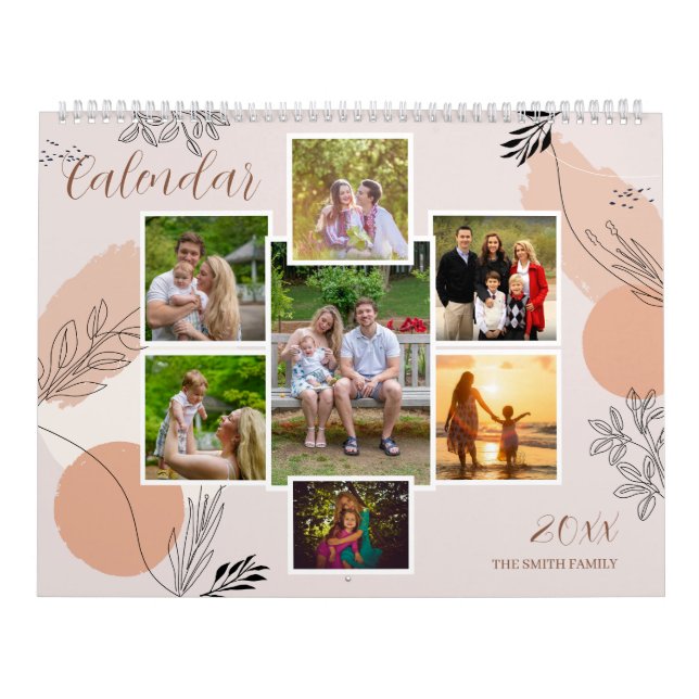 Anpassningsbarna blommigt Family Memories Photo Ke Kalender (Omslag)