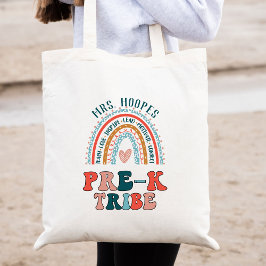 Anpassningsbarna Boho Rainbow Pre-K Tribe Teacher Tygkasse