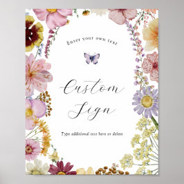 Anpassningsbarna Boho Wildblommand and Butterflies Poster