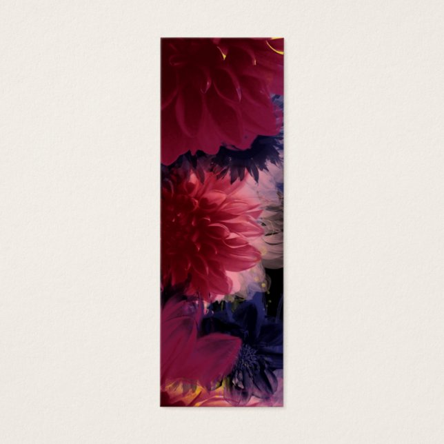 Anpassningsbarna Bookmark Mörk Färgad Flowers (bok Litet Visitkort (Framsidan)