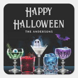 Anpassningsbarna Boos & Sprit Finare Cocktail Fyrkantigt Klistermärke