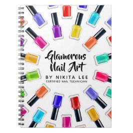 Anpassningsbarna Bright Rainbow Nagel polsk Art Te Anteckningsbok