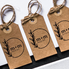 Anpassningsbarna Bröllop Bride and Groom Botanical Självfärgande Stämpel