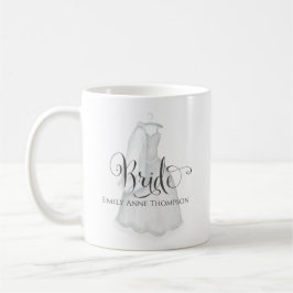 Anpassningsbarna bröllop Bride Vintage Dress Perso Kaffemugg