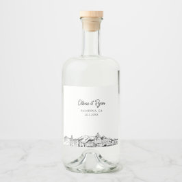 Anpassningsbarna Bröllop, minimalist Spritflaskor Etikett