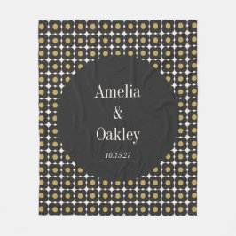 Anpassningsbarna Bröllop vid Svarta Guld Blommigte Fleecefilt