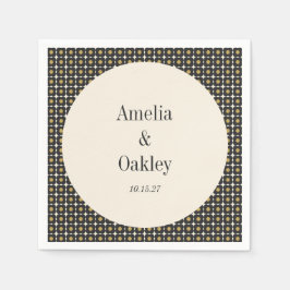 Anpassningsbarna Bröllop vid Svarta Guld Blommigte Pappersservett