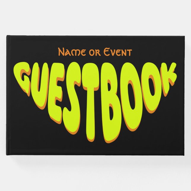 Anpassningsbarna Bubble Knubbig Retro gult Gästböcker (Framsida)