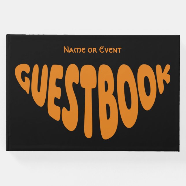 Anpassningsbarna Bubble Knubbig Retro Orange Gästböcker (Framsida)