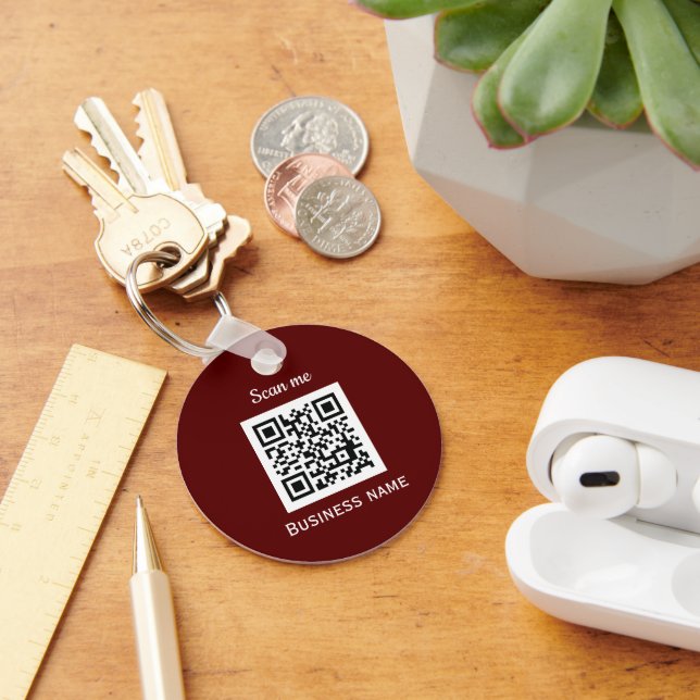 Anpassningsbarna Burgundy för Professionell av QR- Nyckelring (Skrivbord)