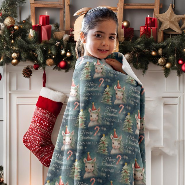 Anpassningsbarna Candy cane i julhelgen Fleecefilt (Skapare uppladdad)