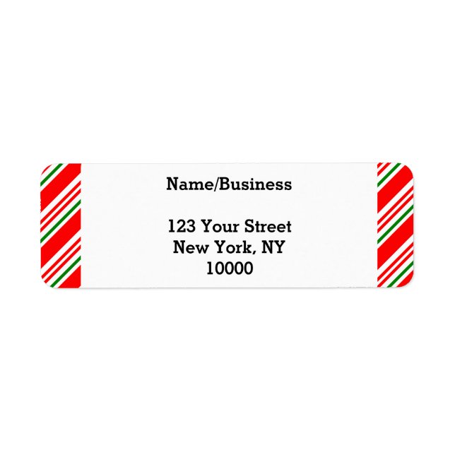Anpassningsbarna candy cane jul returadress etikett (Framsidan)