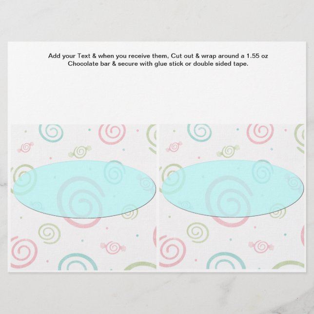 Anpassningsbarna Candy Pub Wrappers Party favors Reklamblad (Framsidan)