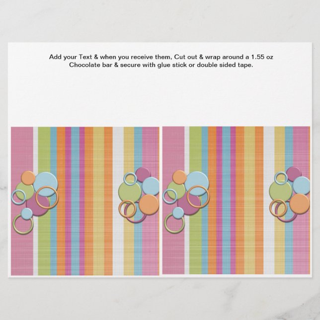Anpassningsbarna Candy Pub Wrappers Party favors Reklamblad (Framsidan)