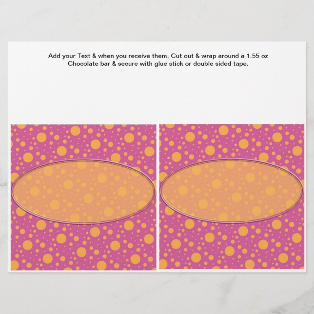 Anpassningsbarna Candy Pub Wrappers Party favors Reklamblad (Framsidan)