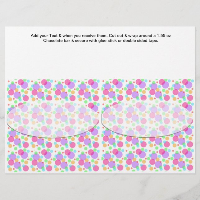 Anpassningsbarna Candy Pub Wrappers party favors Reklamblad (Framsidan)
