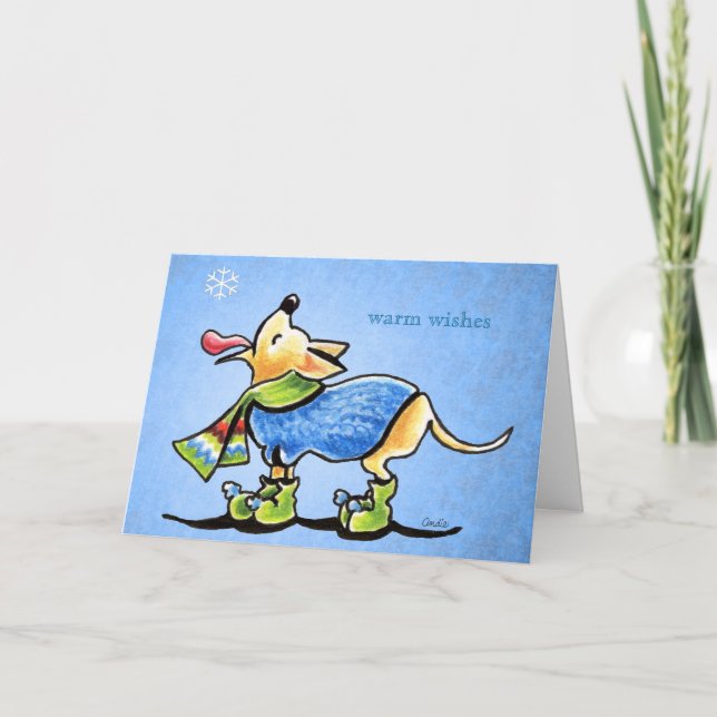 Anpassningsbarna Chihuahua Winter Snöflingor jul Helgkort (Framsida)