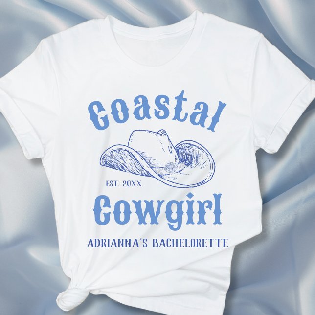 Anpassningsbarna Coastal Cowgirl Beach Bachelorett T Shirt (Coastal Cowgirl Beach Bachelorette Custom T-Shirt)
