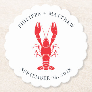 Anpassningsbarna "Coastal Lobster Boil Beach Weddi Underlägg Papper