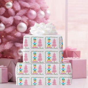 Anpassningsbarna Colorful Merry Bright Rosa Julgra Presentpapper